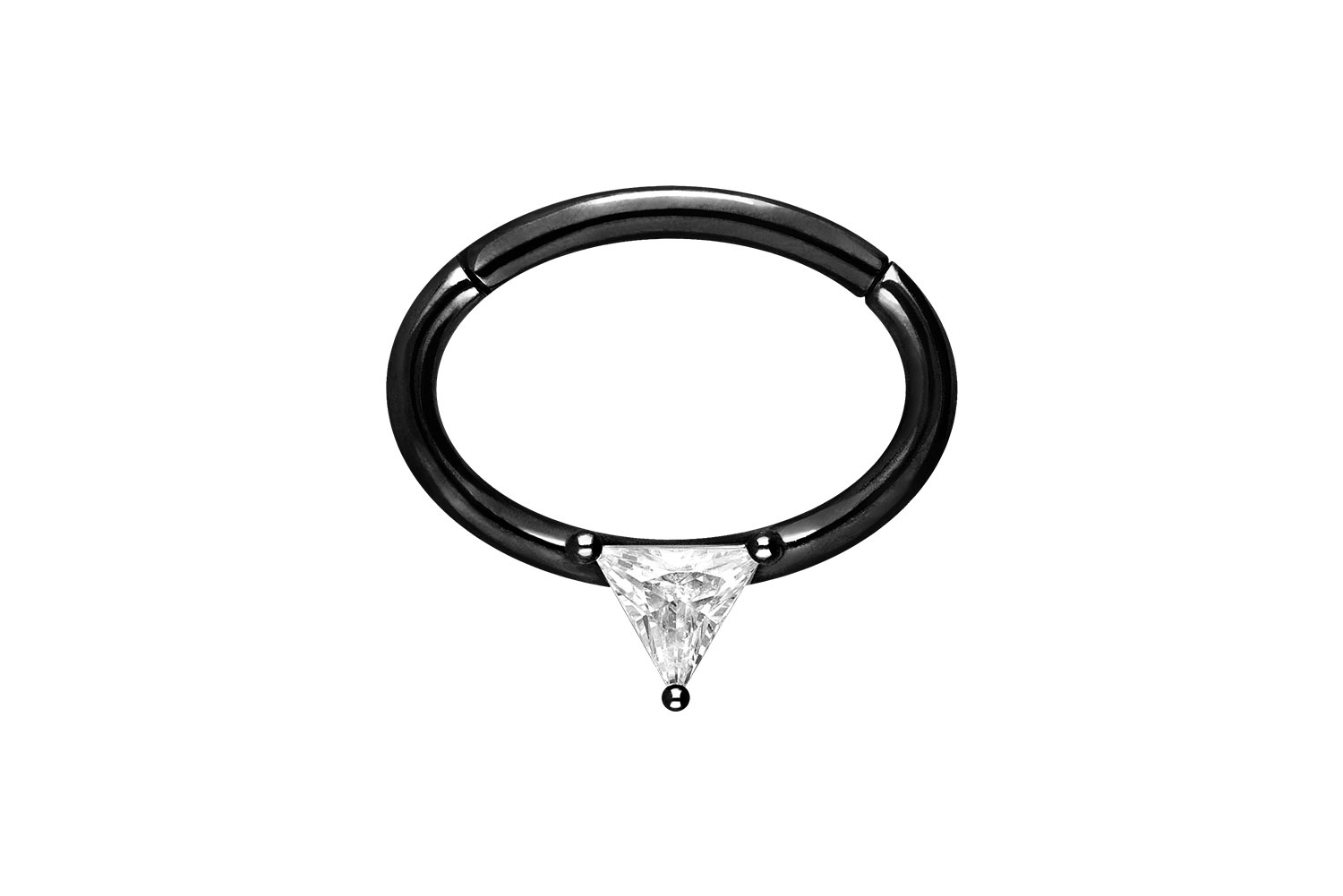 Chirurgenstahl Segmentring Clicker Piercing OVAL + KRISTALLDREIECK ++SALE++